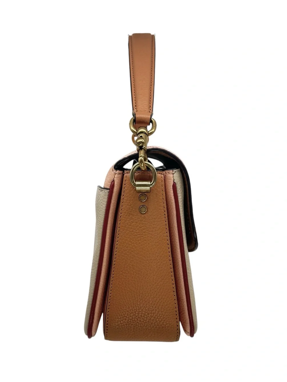 Coach Cassie Crossbody 19 in Colorblock Polished Pebbled Leather, Straps & Chain